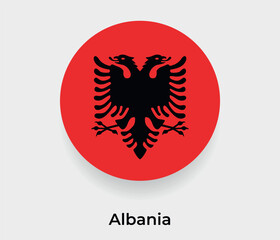 Albania flag bubble circle round shape icon vector illustration