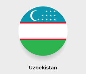Uzbekistan flag bubble circle round shape icon vector illustration © Kuemin