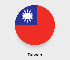 Taiwan flag bubble circle round shape icon vector illustration © Kuemin