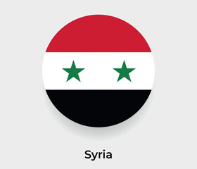 Syria flag bubble circle round shape icon vector illustration
