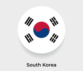 South Korea flag bubble circle round shape icon vector illustration