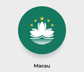 Macau flag bubble circle round shape icon vector illustration
