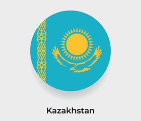 Kazakhstan flag bubble circle round shape icon vector illustration