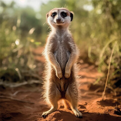 Fototapeta premium high resolution Illustration of a meerkat