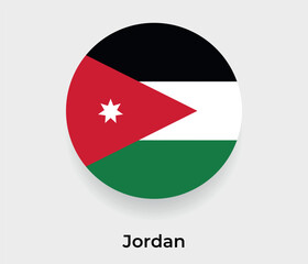 Jordan flag bubble circle round shape icon vector illustration © Kuemin