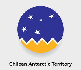 Obraz na płótnie Canvas Chilean Antarctic Territory flag bubble circle round shape icon vector illustration