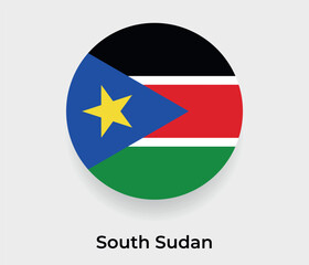 South Sudan flag bubble circle round shape icon vector illustration