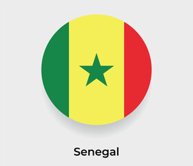 Senegal flag bubble circle round shape icon vector illustration