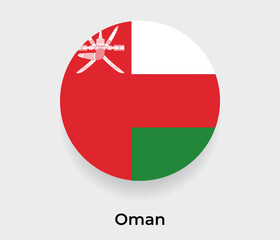 Oman flag bubble circle round shape icon vector illustration © Kuemin