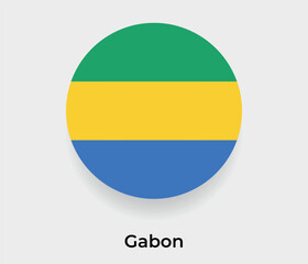 Gabon flag bubble circle round shape icon vector illustration