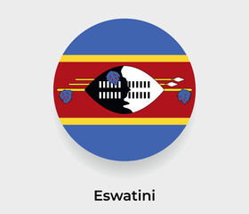 Obraz premium Eswatini flag bubble circle round shape icon vector illustration