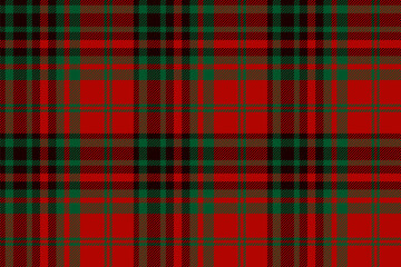 Plaid background, check seamless pattern in red. Vector fabric texture for textile print, wrapping paper, gift card or wallpaper.