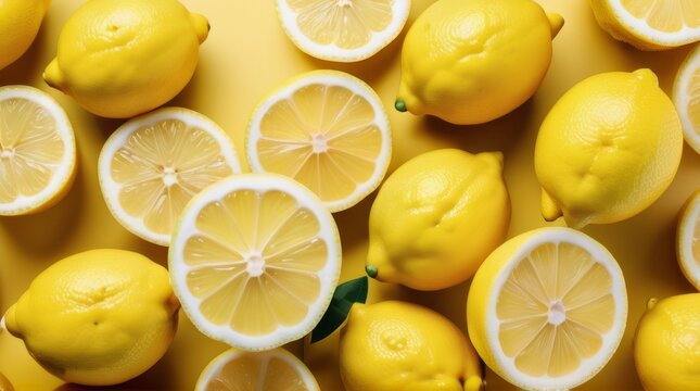 top view background close up of lemon