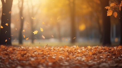 Naklejka na ściany i meble Autumn in the park