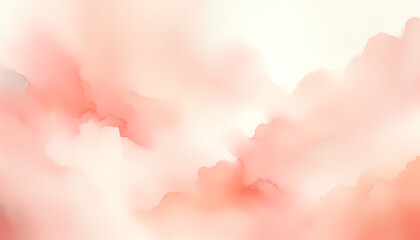 Peachy watercolour clouds background