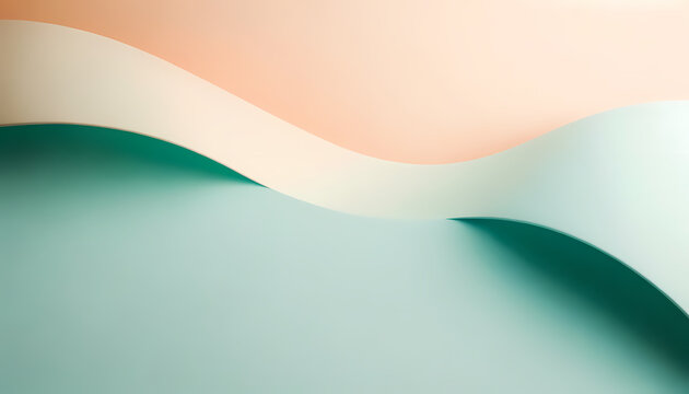 A minimalist background showcasing a delicate gradient that transitions seamlessly from a refreshing seafoam green at the top to a gentle soft peach at the bottom, offering a tranquil canvas perfect f