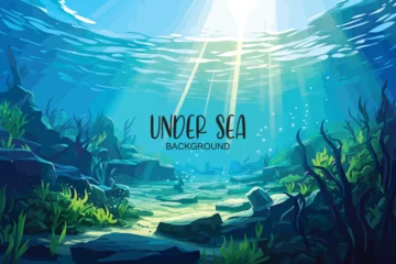 Poster Hand drawn painting of under sea © Arash