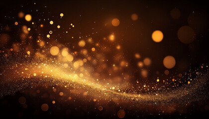 Background of bokeh light and abstract gold glitter