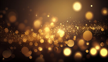 Background of bokeh light and abstract gold glitter