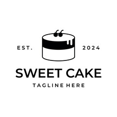 Sweet cake logo vector icon simple illustration graphic design
