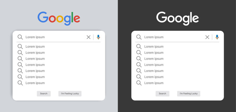 Google Search Bar, Internet Online Browser Page, Technology Template, Blank Window Global Search, Website Address, Empty Browser Element