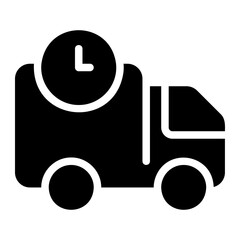 delivery truck glyph icon