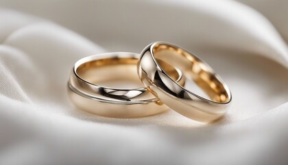 wedding rings, decorative white background

