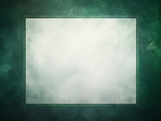 Empty wooden frame on dark green background, abstract background with copy space