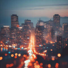 Blurred Abstract Bokeh Background at Night