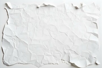 Torn White Paper Strip on Clean White Background