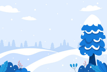 Natural winter landscape background vector