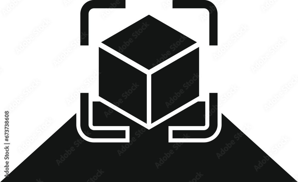Poster augmented reality space icon simple vector. vr device. future game
