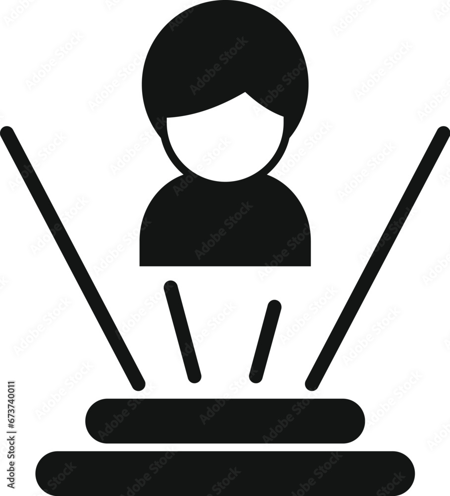Poster augmented reality man face icon simple vector. game scan. rotate camera