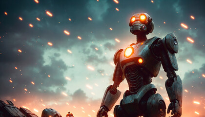 Fototapeta premium A steampunk robot