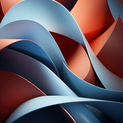 abstract wavy background in blue and orange colors. abstract and still life. minimalism style. modern design, business and website design concept