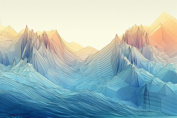Drawing of glacier surface with hotter areas. Global warming concept - obrazy, fototapety, plakaty