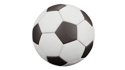 Black and white soccer ball on isolated background, alpha, transparent, png