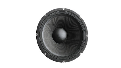 Speaker from a black subwoofer on an isolated background, alpha, transparent, png