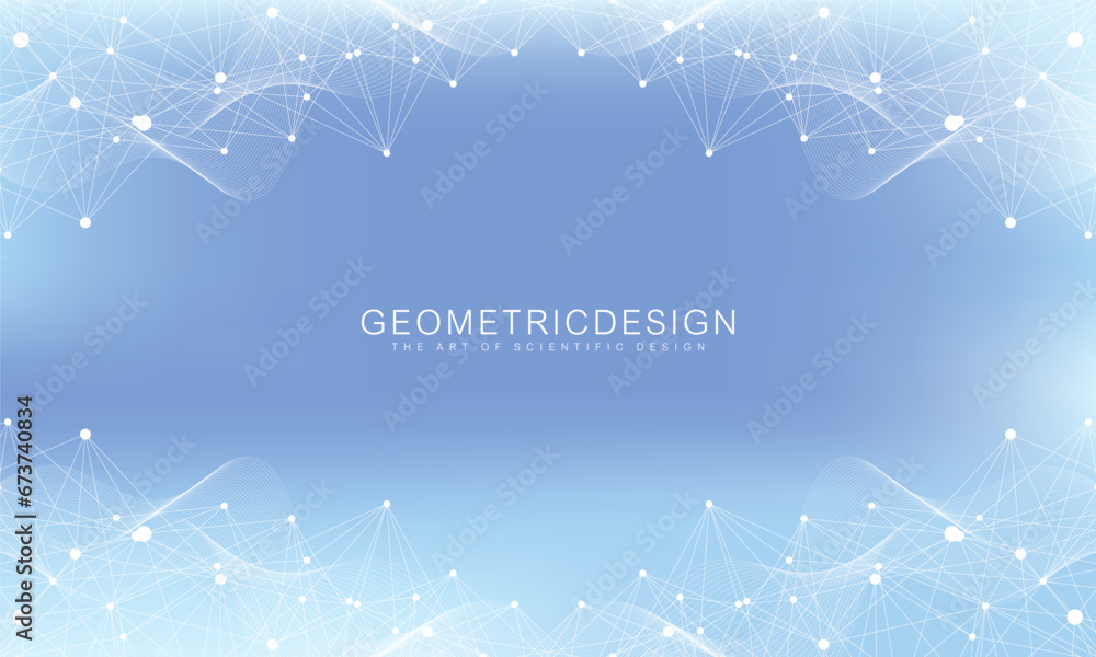 Aufkleber Global network connection banner design template. Header social network communication in the global business concept. Big data visualization. Internet technology