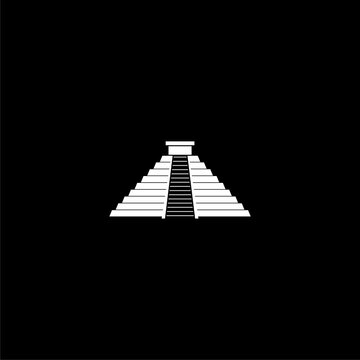 recommend clip art: Pyramid El Castillo isolated on black background 