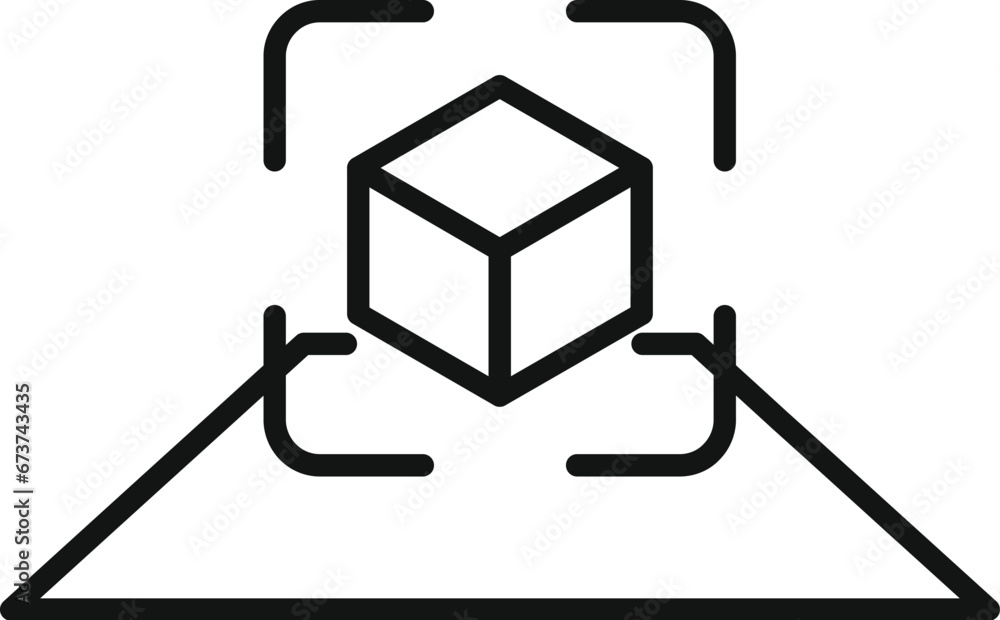 Poster augmented reality space icon outline vector. vr device. future game