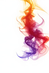 Abstract colorful smoke with swirls on white background contemporary modern theme
