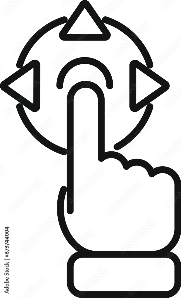 Poster augmented reality hand touch icon outline vector. augmented reality. code video digital