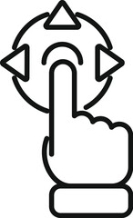 Augmented reality hand touch icon outline vector. Augmented reality. Code video digital