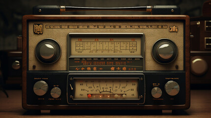 Fototapeta premium vintage radio isolated on white