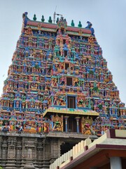 Madurai, Tamil Nadu India - Oct 19 2023: Divya Desam Sri Kallazhagar Temple (Azhagar Kovil) ,...