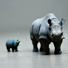 Naklejka premium white rhino isolated