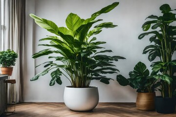 Place a large potted plant as a focal point.