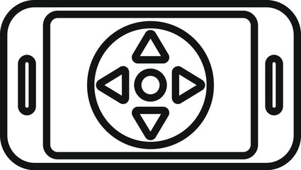 Augmented reality device control icon outline vector. Digital screen. Marker camera