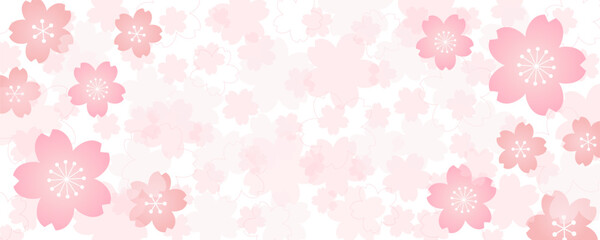 ピンクのパステル調の桜模様の背景素材のベクターイラスト